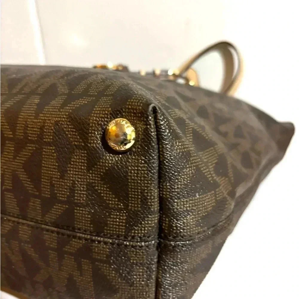 Michael Kors Mk Signature Print Canvas Hobo Handb… - image 6